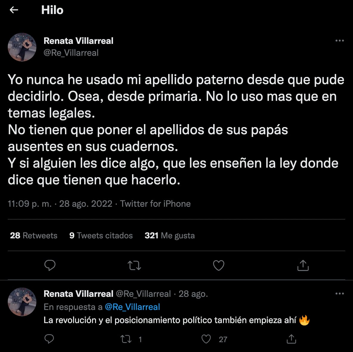 Explica porqué jamás ha usado su apellido paterno