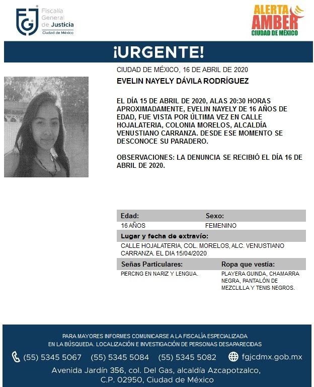 Ficha de búsqueda de Evelin.