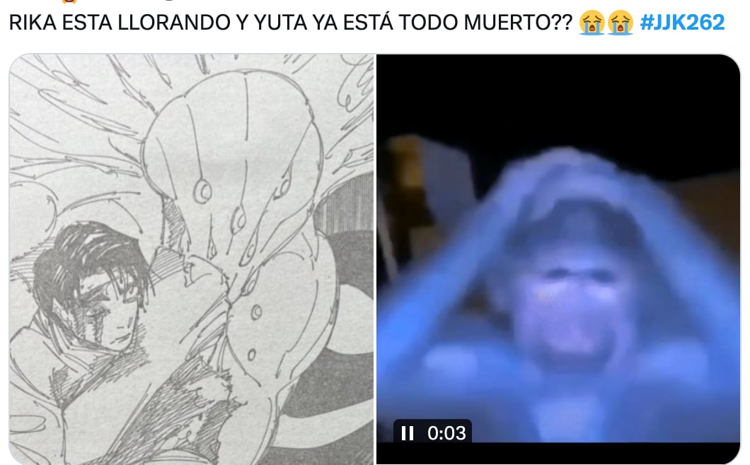 Meme del spoiler del manga 262 de Jujutsu Kaisen