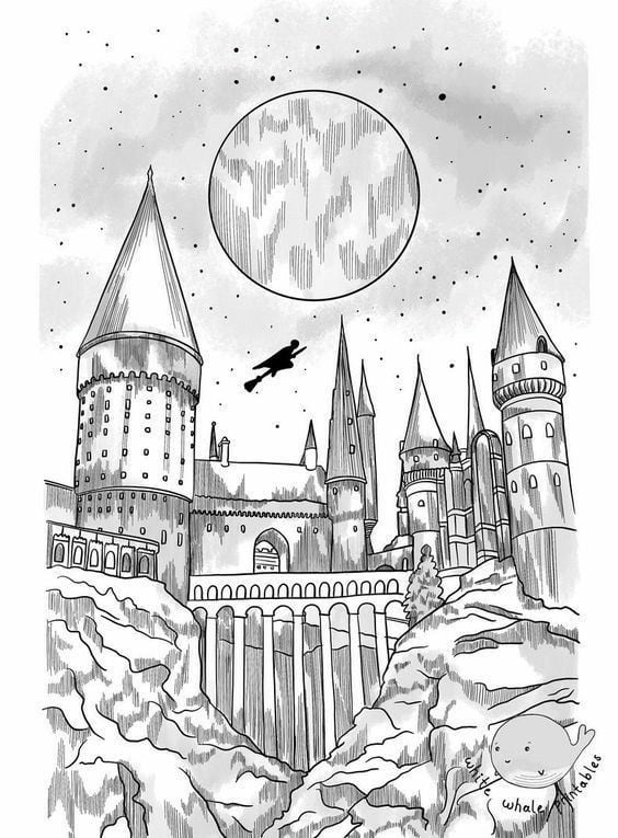 Castillo de Harry Potter para colorear