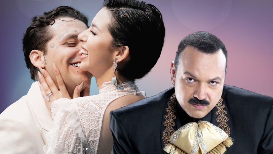 Pepe Aguilar, Ángela Aguilar y Christian Nodal