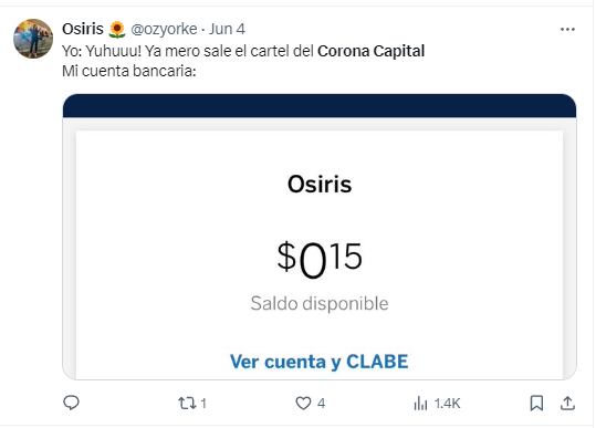 Memes por el cartel del Corona Capital 2024