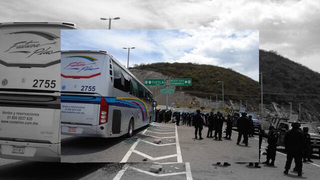 Policías y normalistas en Tixtla. Acusaciones de represión.