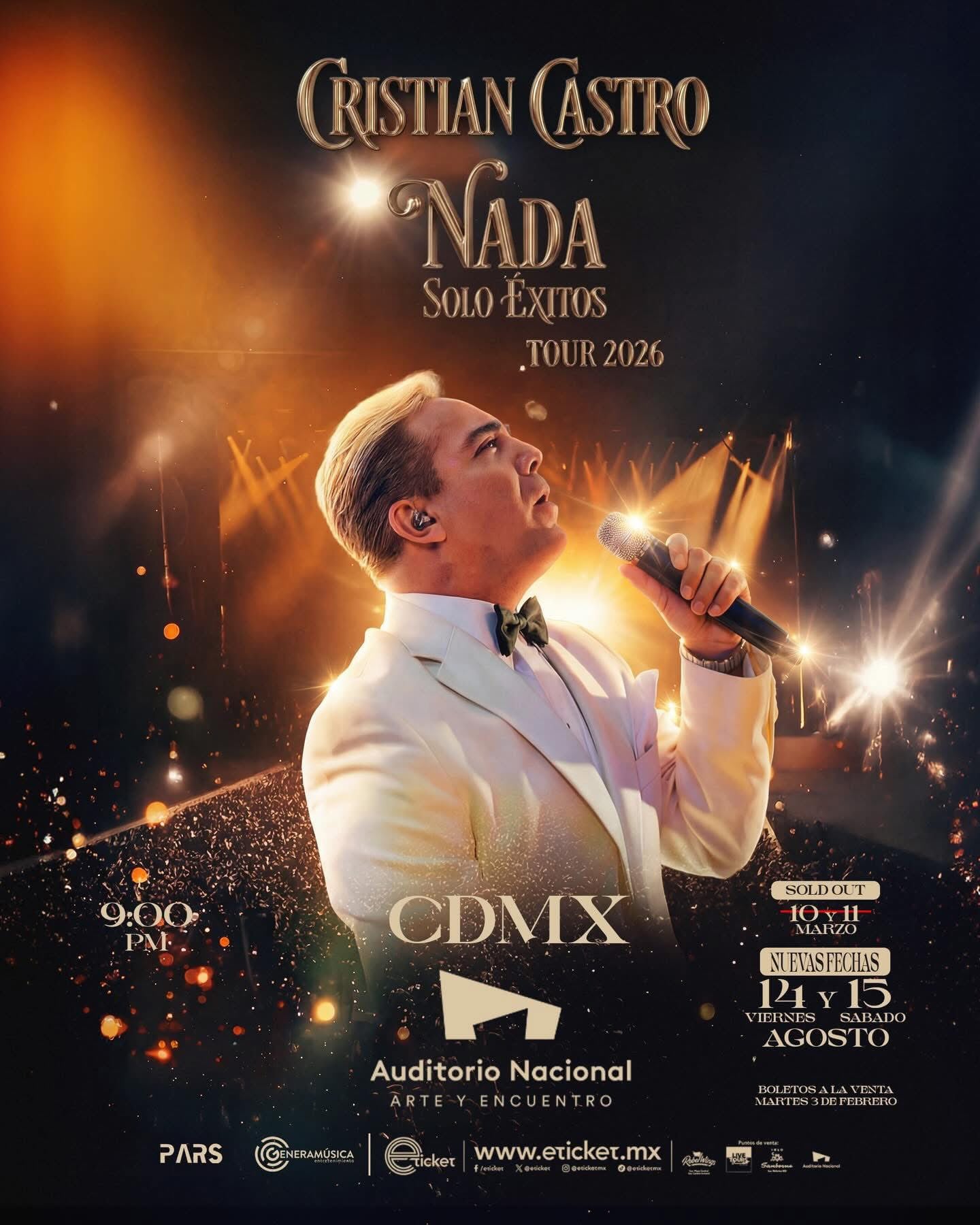 Conciertos de Cristian Castro en CDMX