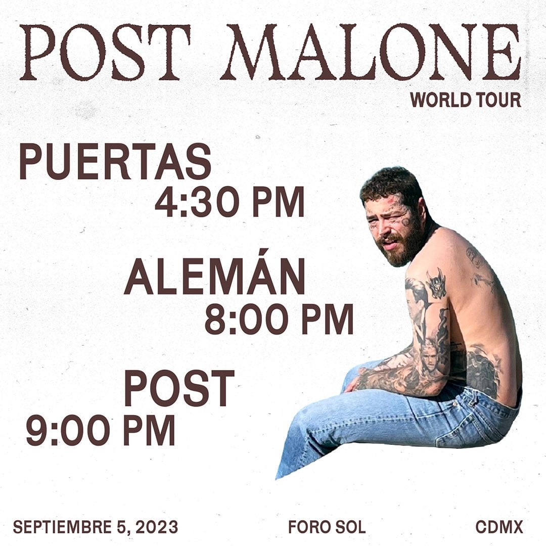Post Malone en México Horarios