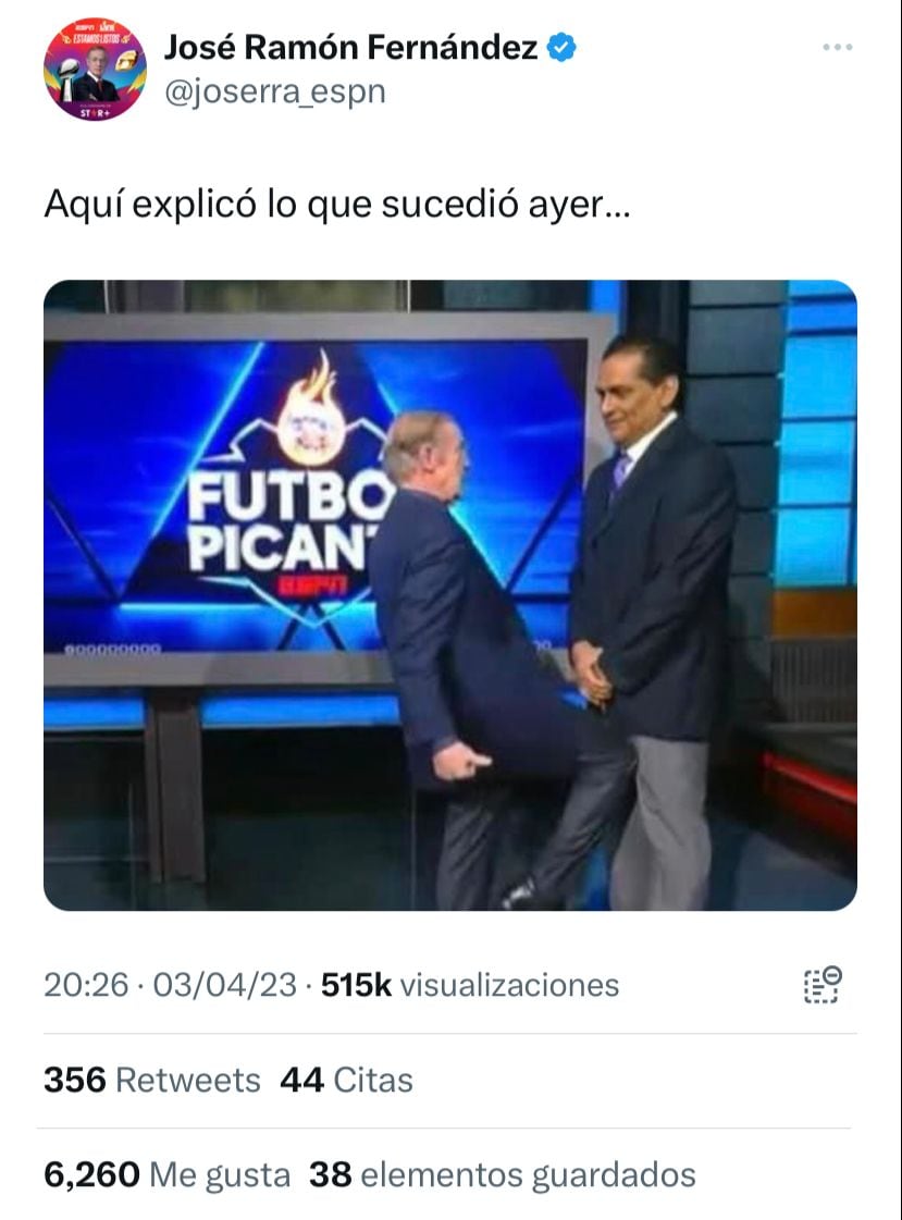 José Ramón Fernández imitó la agresión de Fernando Herández a Lucas Romero; con Felipe Ramos Rizo.