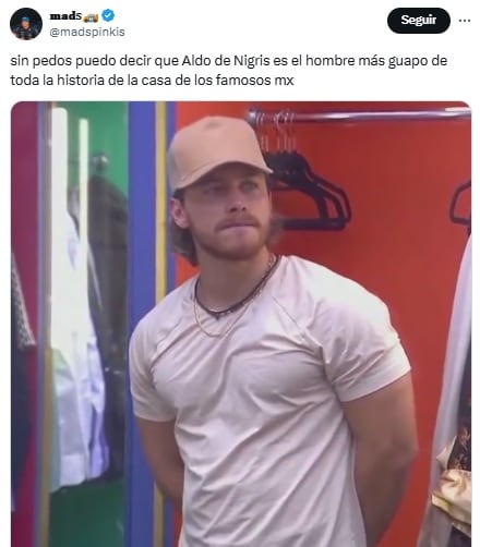 Meme para Aldo Tamez de Nigris de La Casa de los Famosos México 2025.