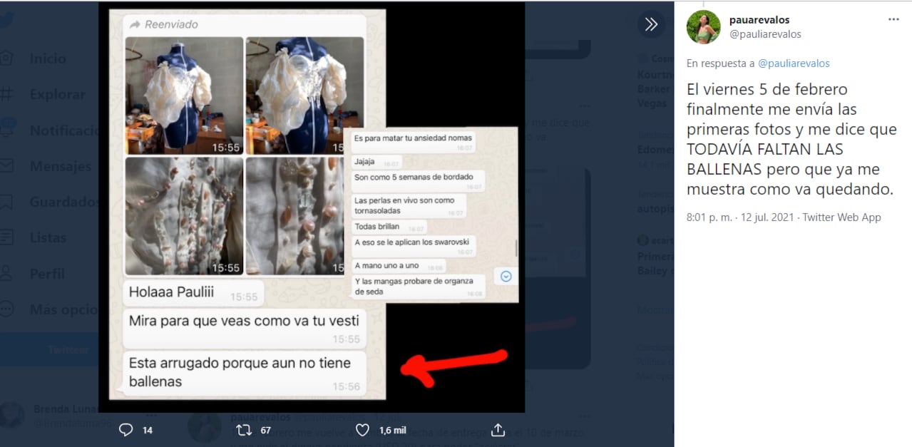 Twitter; 'Pauli' expone la estafa de Fernando Preda con vestido de novia.
