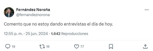Gerardo Fernández Noroña no da entrevistas en medio de polémica con Morena