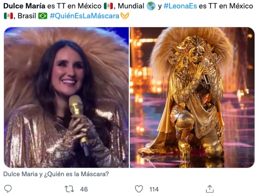 Memes de la eliminación de Dulce María como Leona en '¿Quién es la Máscara?'