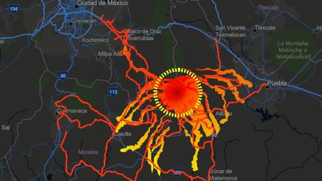 Si la amenaza del Volcán Popocatépetl crece, esta será la ruta de evacuación