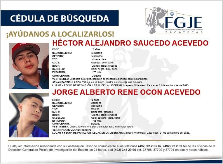 Jóvenes secuestrados en Zacatecas