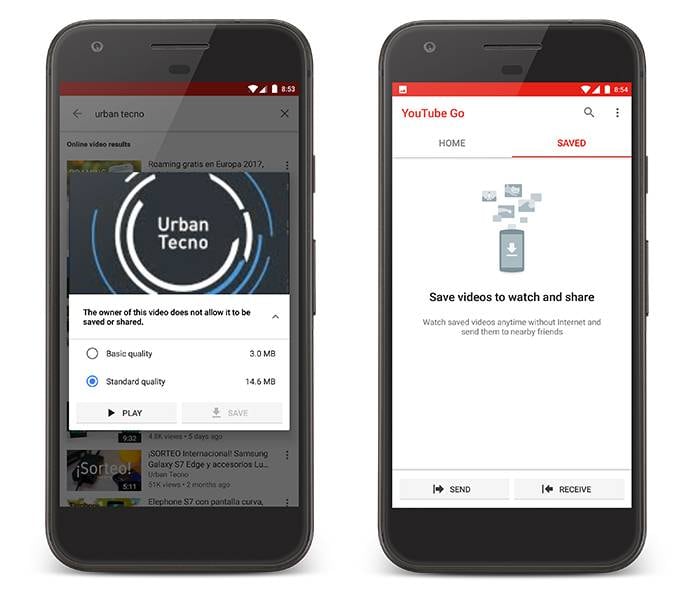 Características de YouTube Go