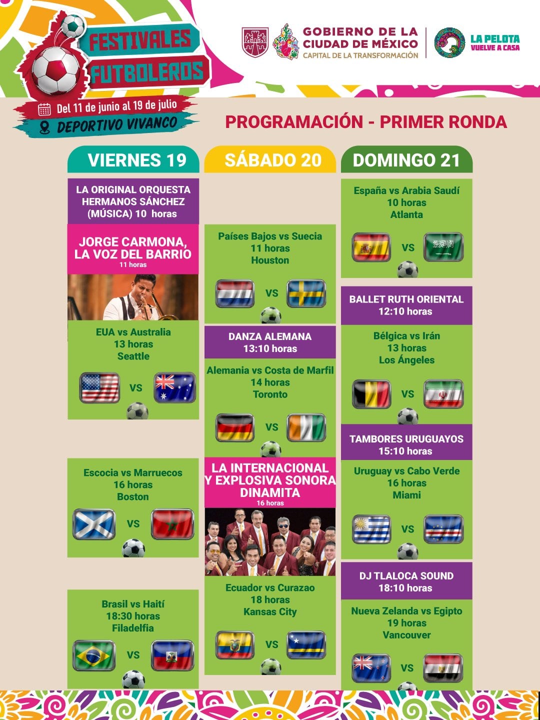 Festivales futboleros en la CDMX por el Mundial 2026.