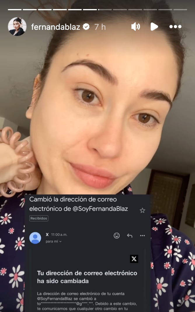 Cuenta en X de Fernanda Blaz fue hackeada
