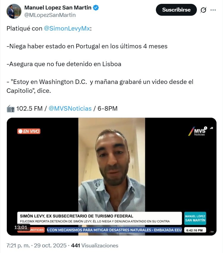 Simón Levy en entrevista con MVS Noticias