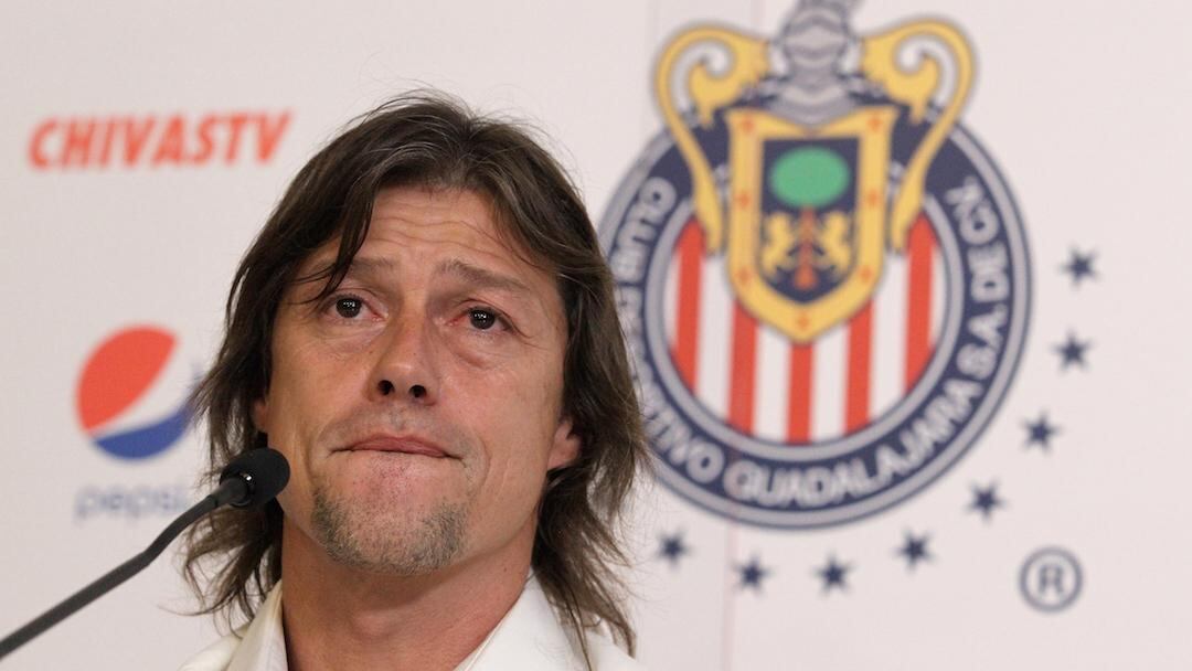 Almeyda en su última conferencia de prensa con Chivas.