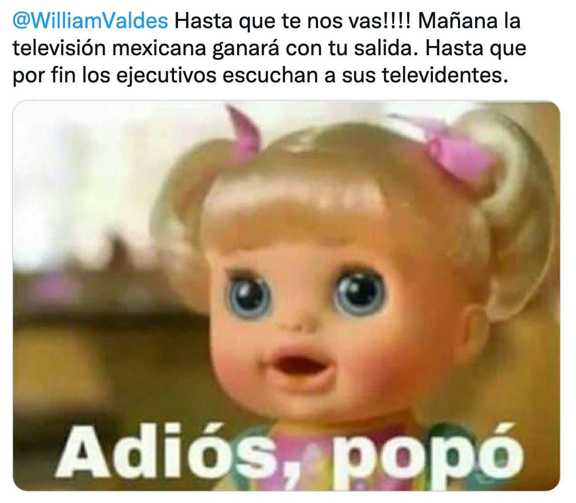 Meme William Valdés y su salida de Venga la Alegría