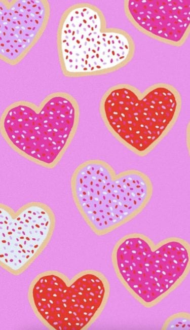 Fondo de pantalla de corazones de galleta de San Valentín