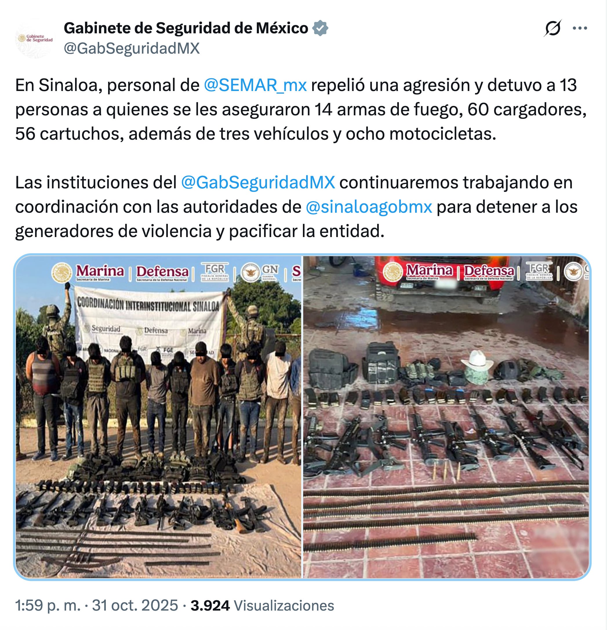 Presuntos integrantes de Los Mayos detenidos