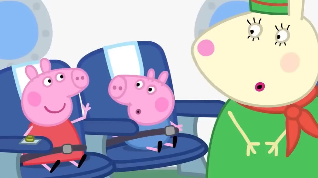 El viaje en avión de Peppa Pig y George
