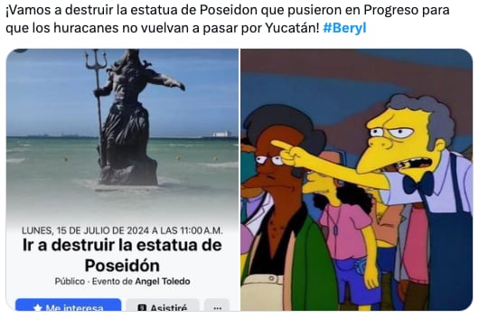 Los memes de la llegada de Beryl en México culpan a Poseidón
