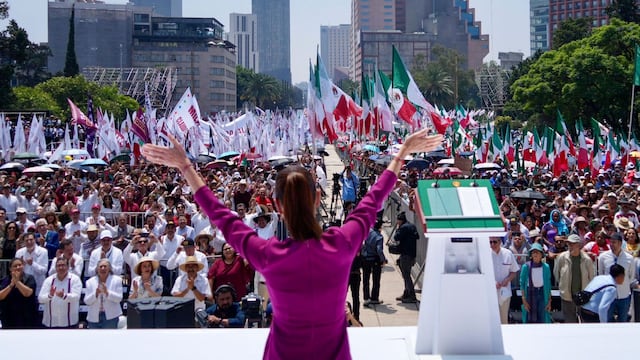 Claudia Sheinbaum, presidenta de México, encabezó un mitin a casi dos años del segundo aniversario de su triunfo