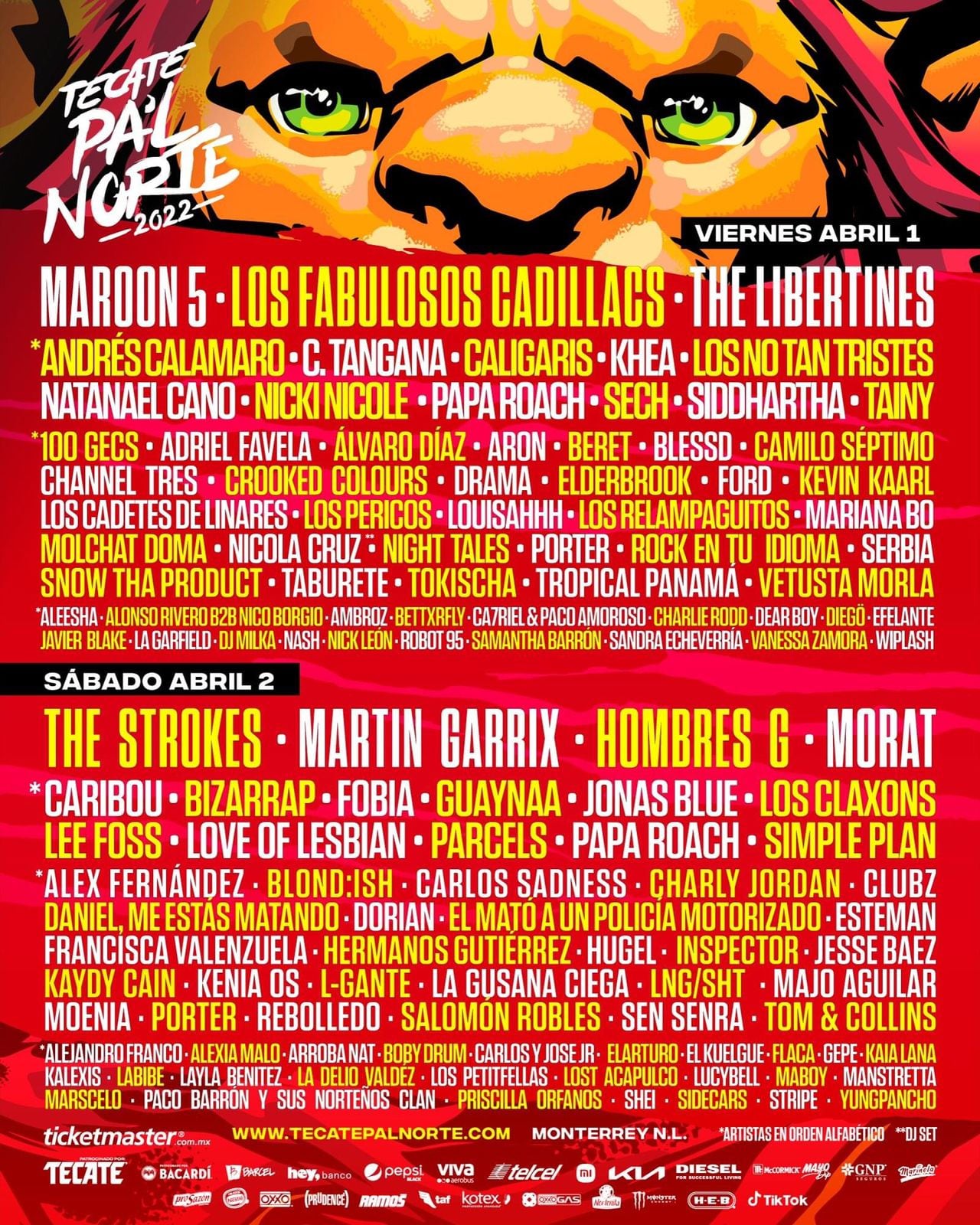 P'al Norte 2022, cartel