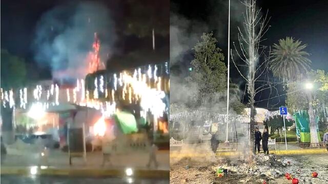 Árbol de navidad quemado