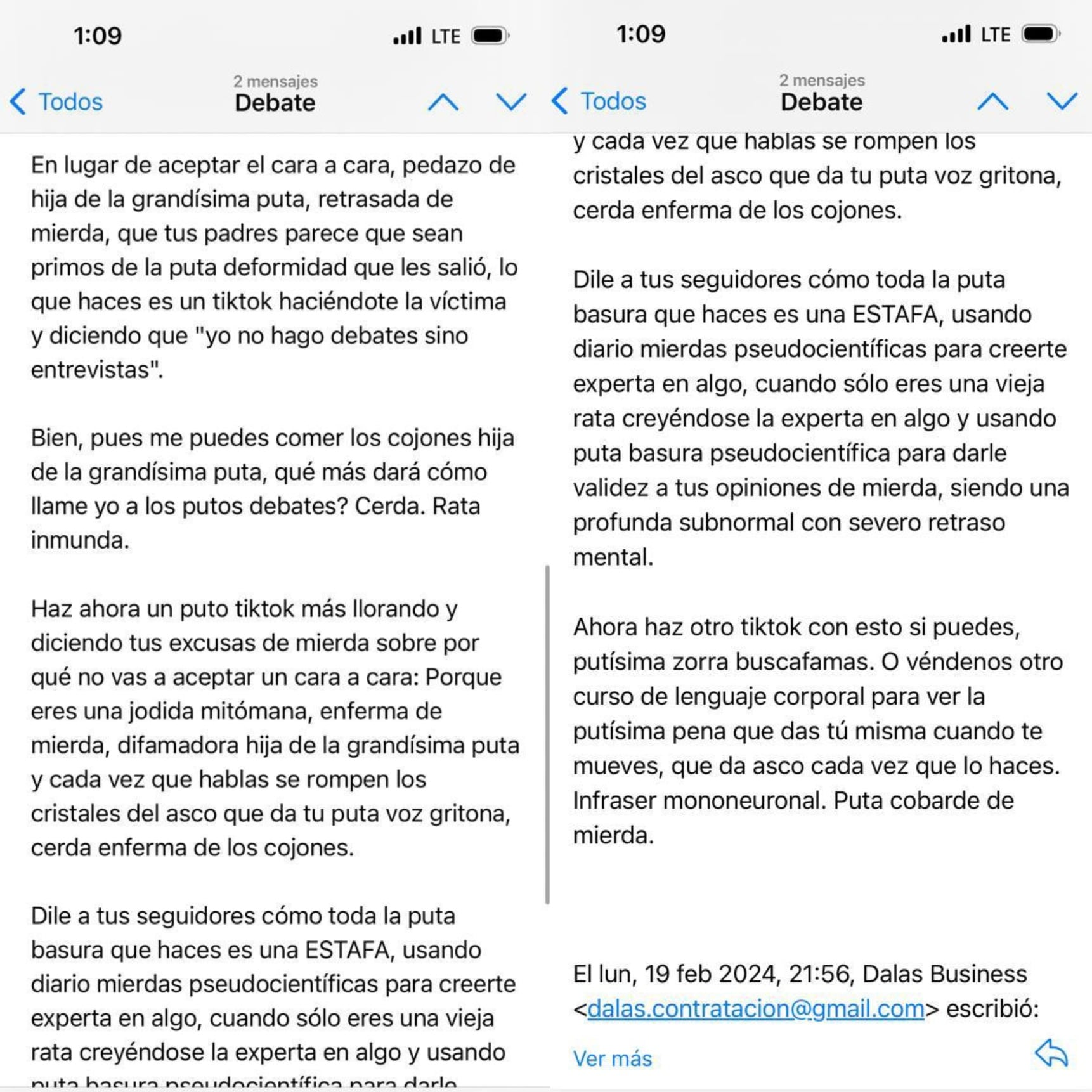 Maryfer Centeno revela los insultos que le envió por correo Dalas Review