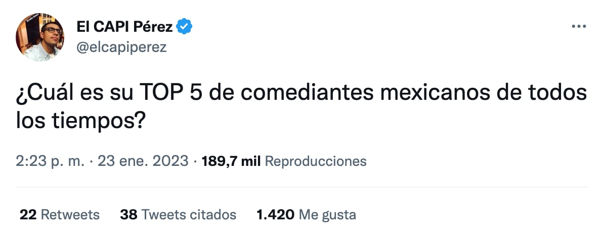 El Capi Pérez pregunta el top 5 comediantes mexicanos y nadie se acuerda de él