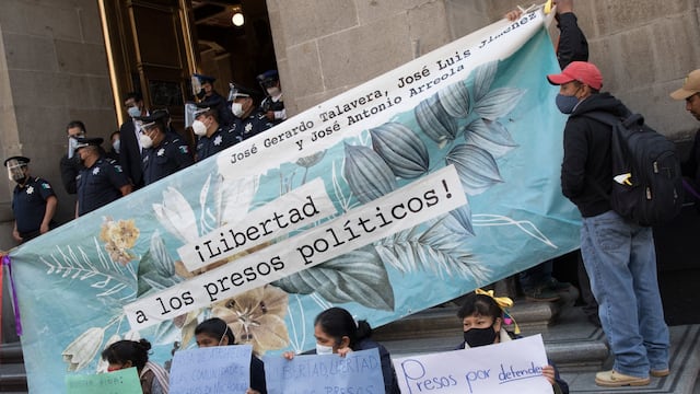 Protesta en la SCJN por la libertad de los defensores de Nahuatzen
