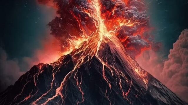 Volcán en erupción que provocará el fin del mundo, según la inteligencia artificial