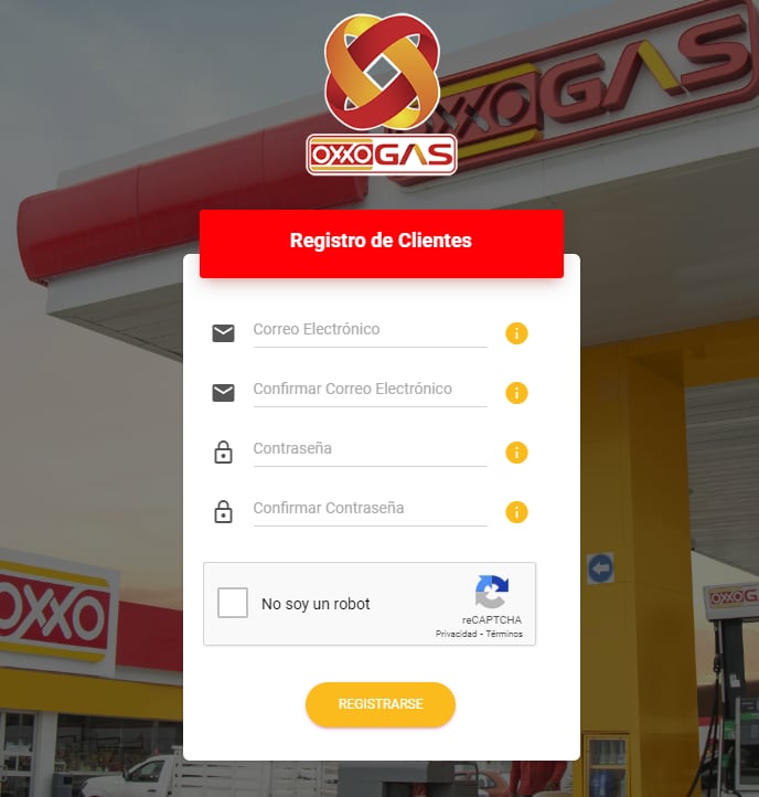 Oxxo: formulario de registro para clientes