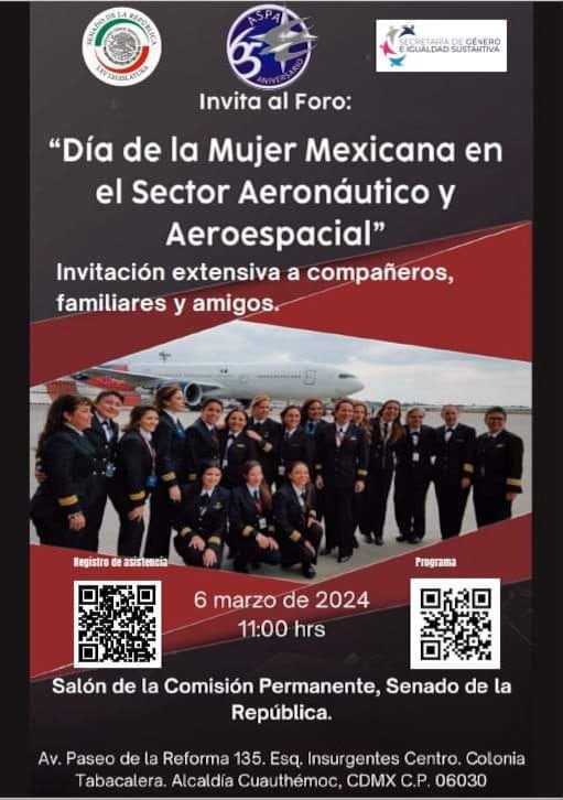 Foro "Día de la mujer en el sector aeronáutico y aeroespacial", en el Senado de la República
