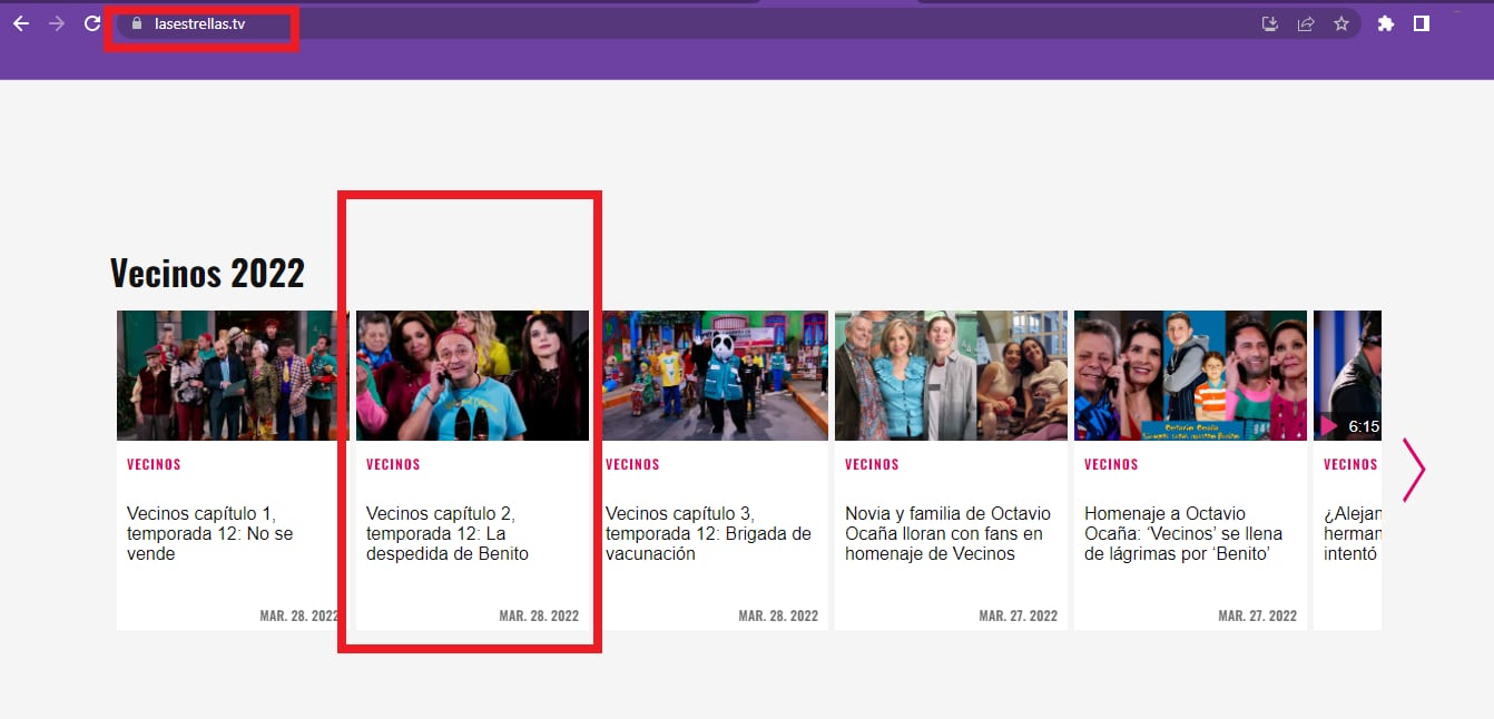 Capítulo completo de homenaje a Benito en Vecinos