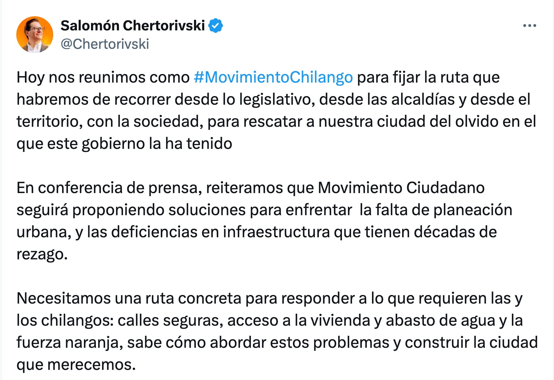 Salomón Chertorivski sobre plenaria de Movimiento Ciudadano a la que asistió Enrique de la Madrid