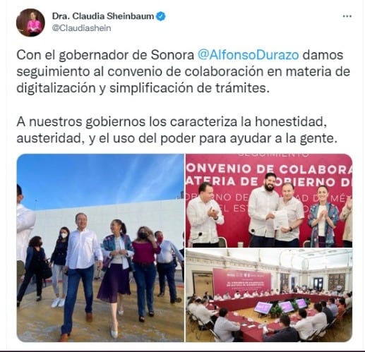 Alfonso Durazo respalda a Claudia Sheinbaum rumbo a las elecciones 2024
