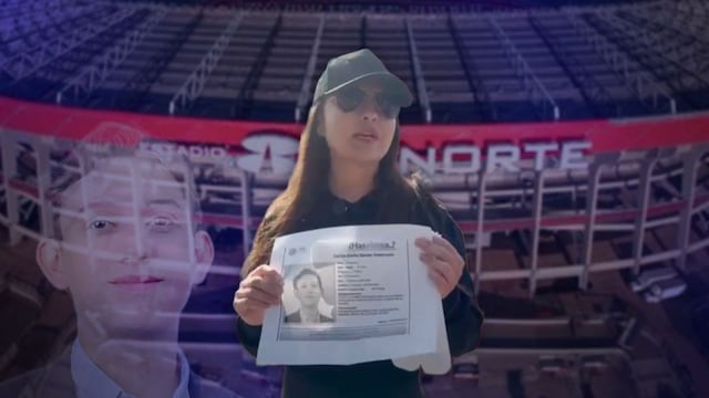 Madre de Carlos Emilio en protesta en inmediaciones del Estadio Banorte