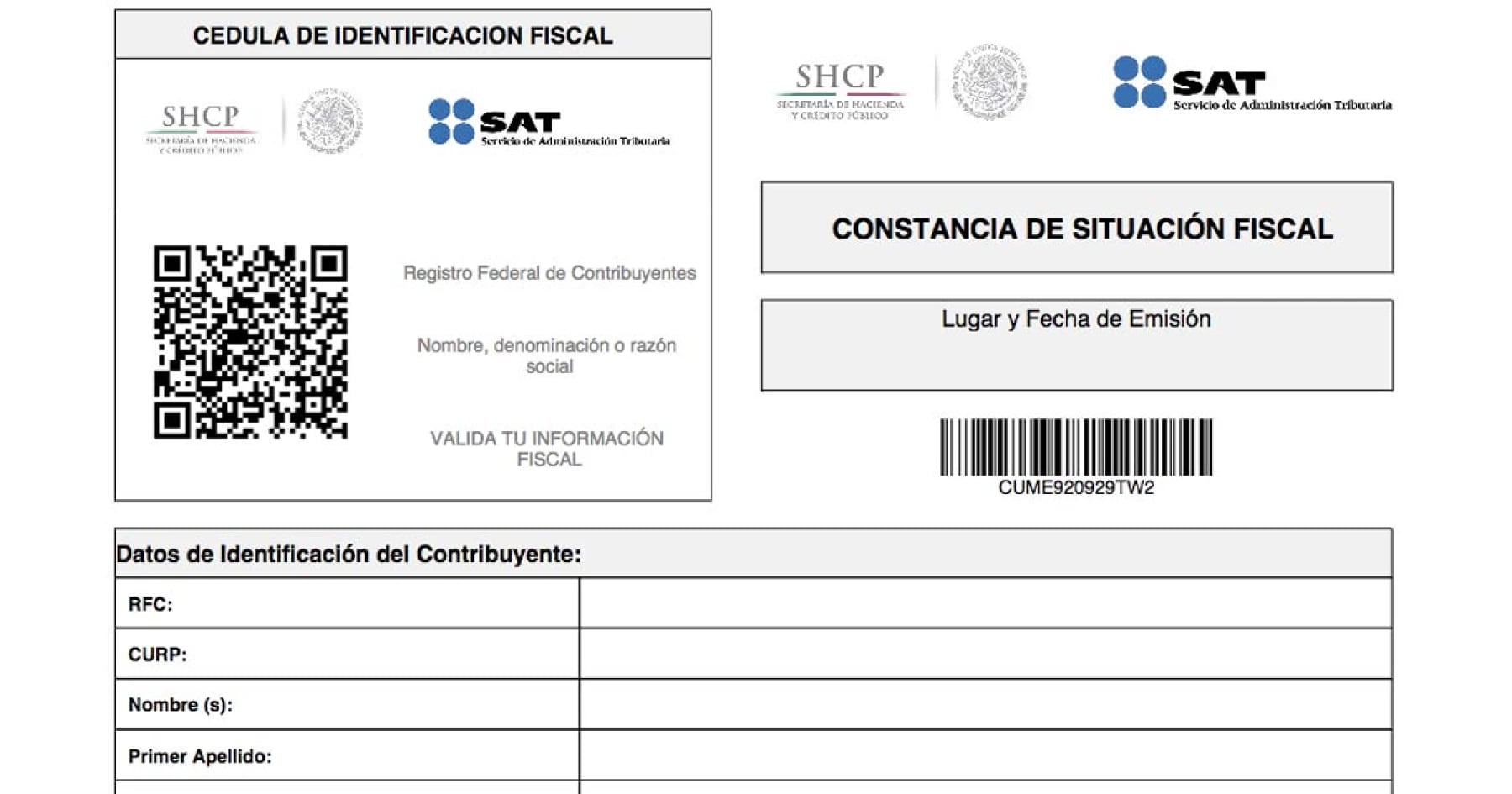 Constancia de situación fiscal