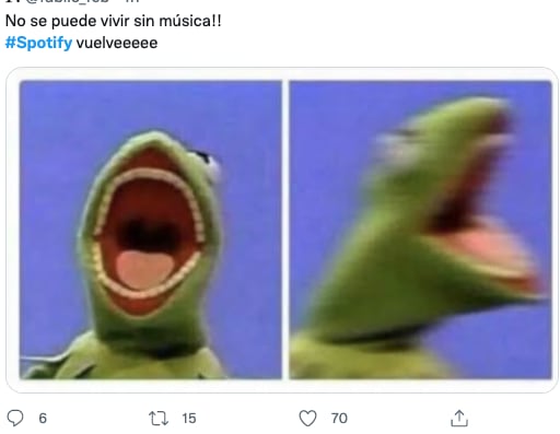 Memes de la caída de Spotify