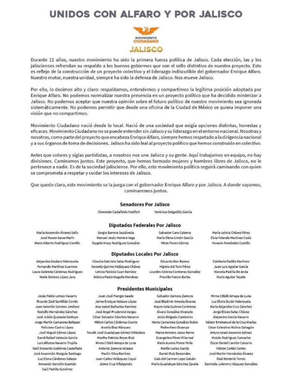 Alcaldes y diputados respaldan a Enrique Alfaro