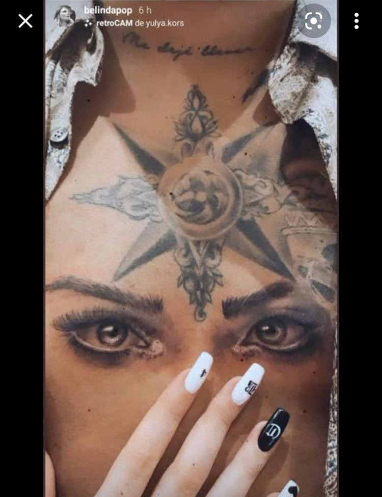 Tatuaje que Christian Nodal se hizo de Belinda.