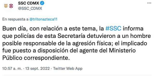 Tuit Policía CDMX