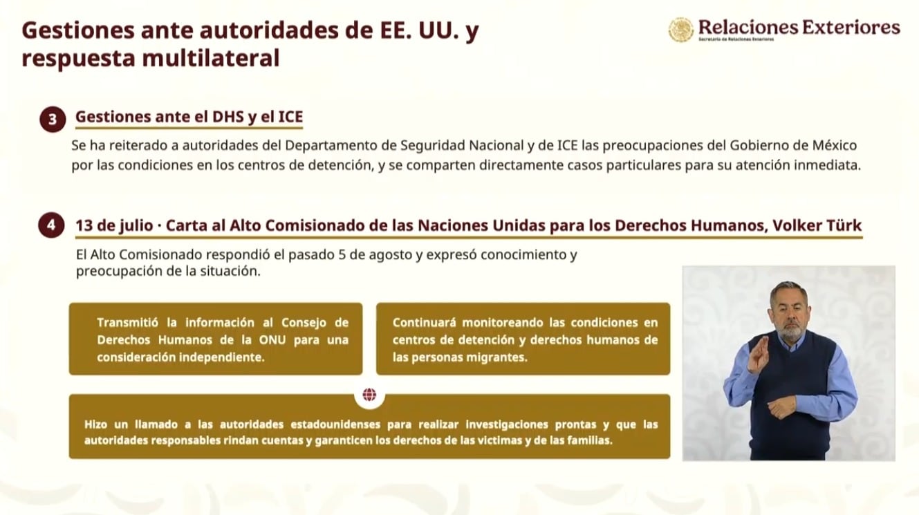 Estas son las acciones de la SRE ante los casos de los mexicanos muertos bajo custodia de ICE en Estados Unidos