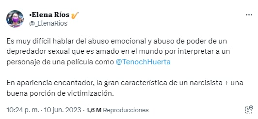 Esto dijo María Elena Ríos sobre Tenoch Huerta.