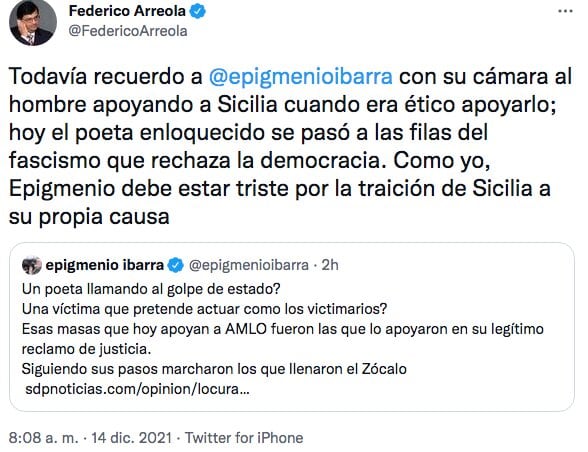 Tuit de Federico Arreola