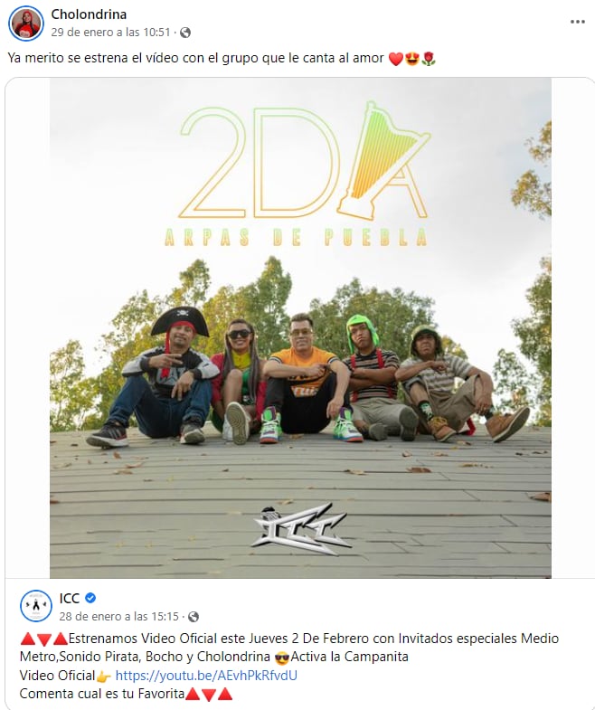 Sonido Pirata, la Cholondrina, ICC, Medio Metro y Bocho promocionando video