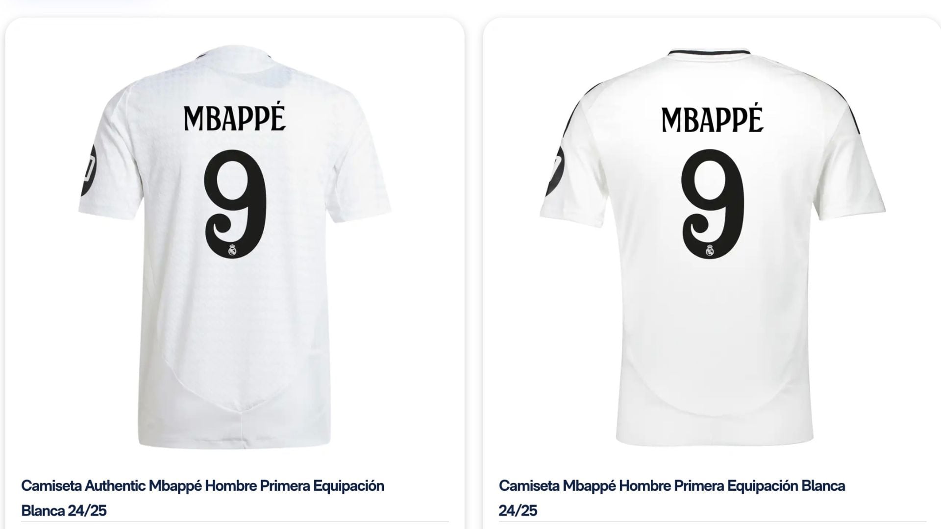 Jersey de Mbappé con Real Madrid.