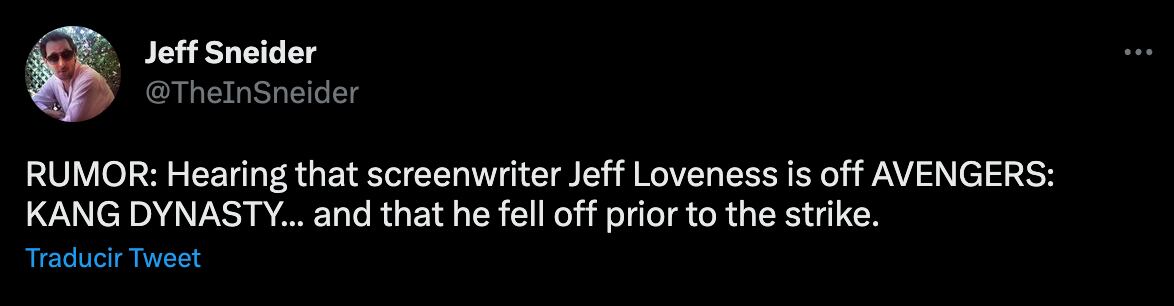 Avengers: The Kang Dinasty sin guionista